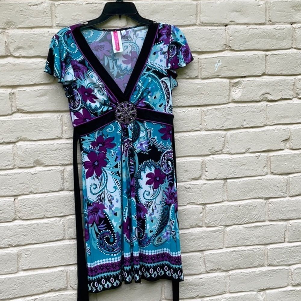 Take 50%- Heart Soul Dress Blue and Purple, Size-M